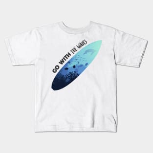 Surfboard Creative Turtle Desig Gift Kids T-Shirt